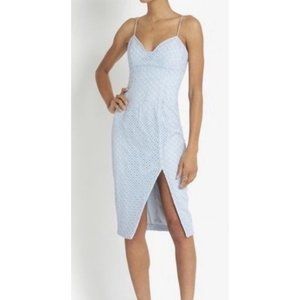 NICHOLAS Baby Blue Lace Eyelet Cut Out Pencil Dress - Size US 4